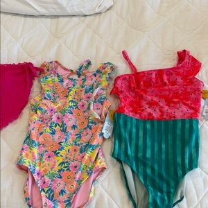 Floral and Watermelon Kids One Piece Bathing Suits brand new with tags!